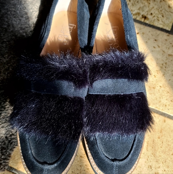 Franco Sarto Shoes - Leather Franco Sarto faux fur loafer sz 8M
